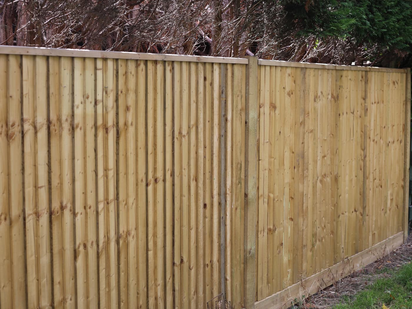 Long closeboard fence run