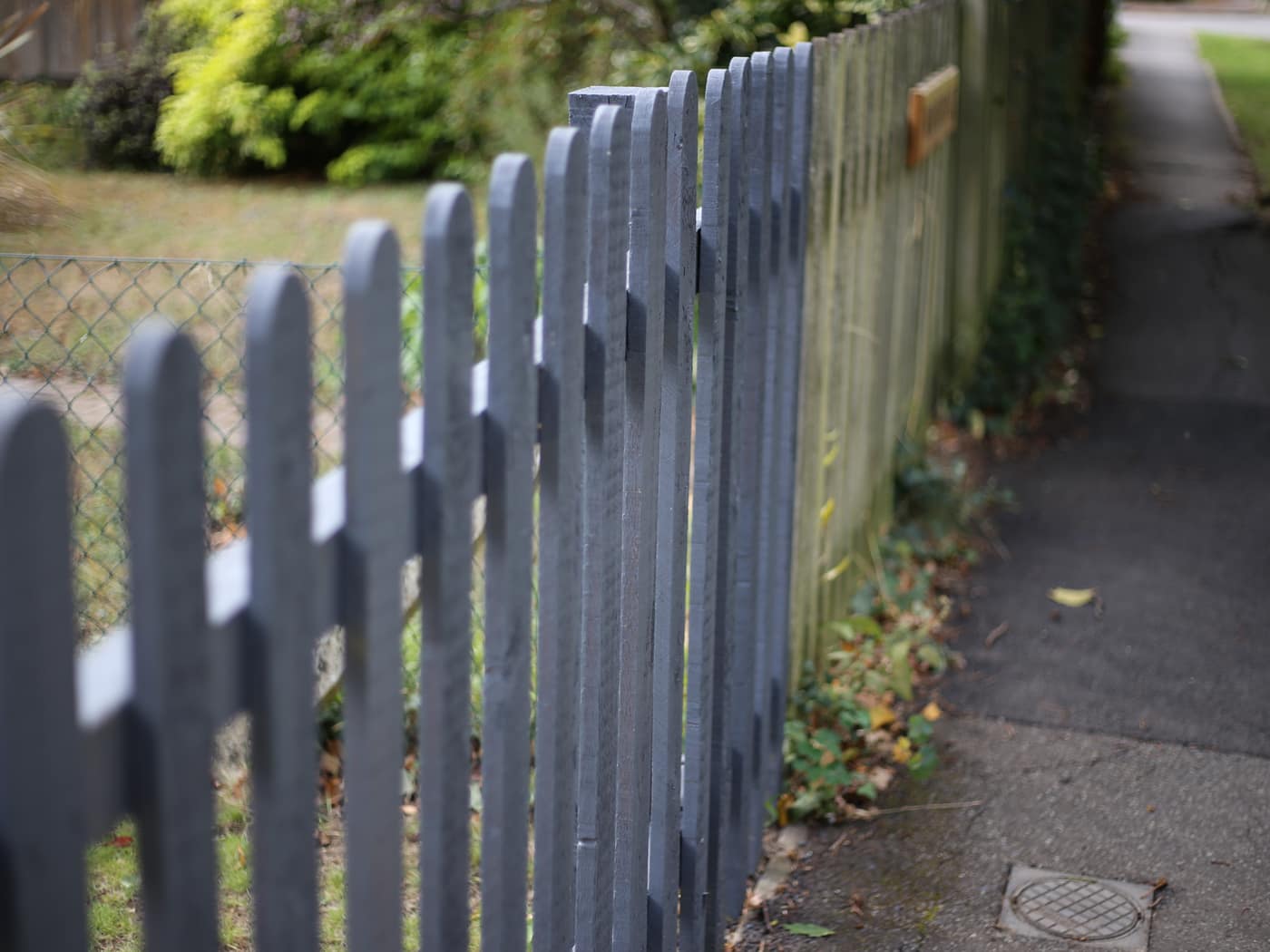 Painted picket fence